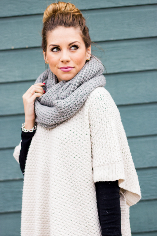 White sales poncho outfit