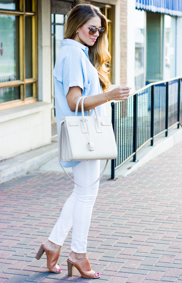 chambray top outfit