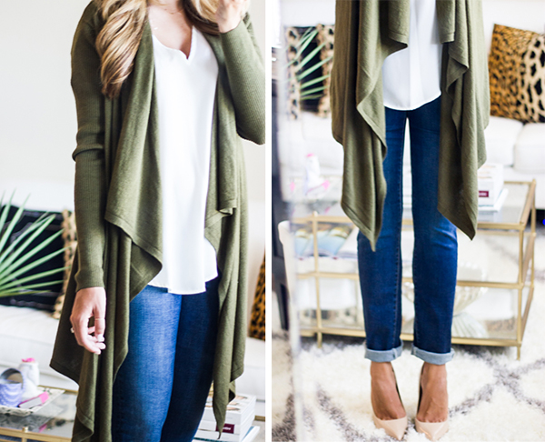 waterfall cardigan outfit