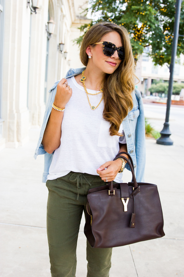 Olive green jogger pants, HOWTOWEAR Fashion