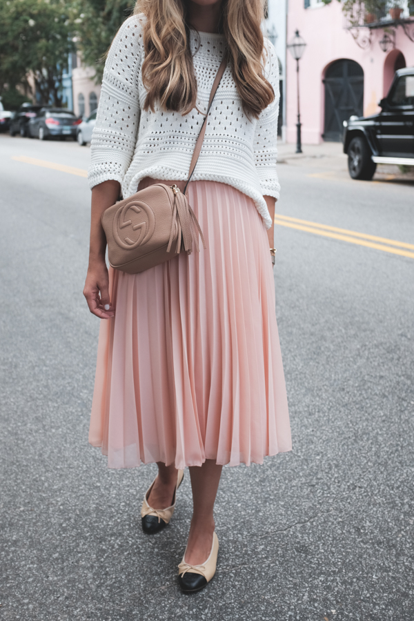 Pleated Midi Skirt & Knit Sweater (and GIVEAWAY!) | The Teacher 