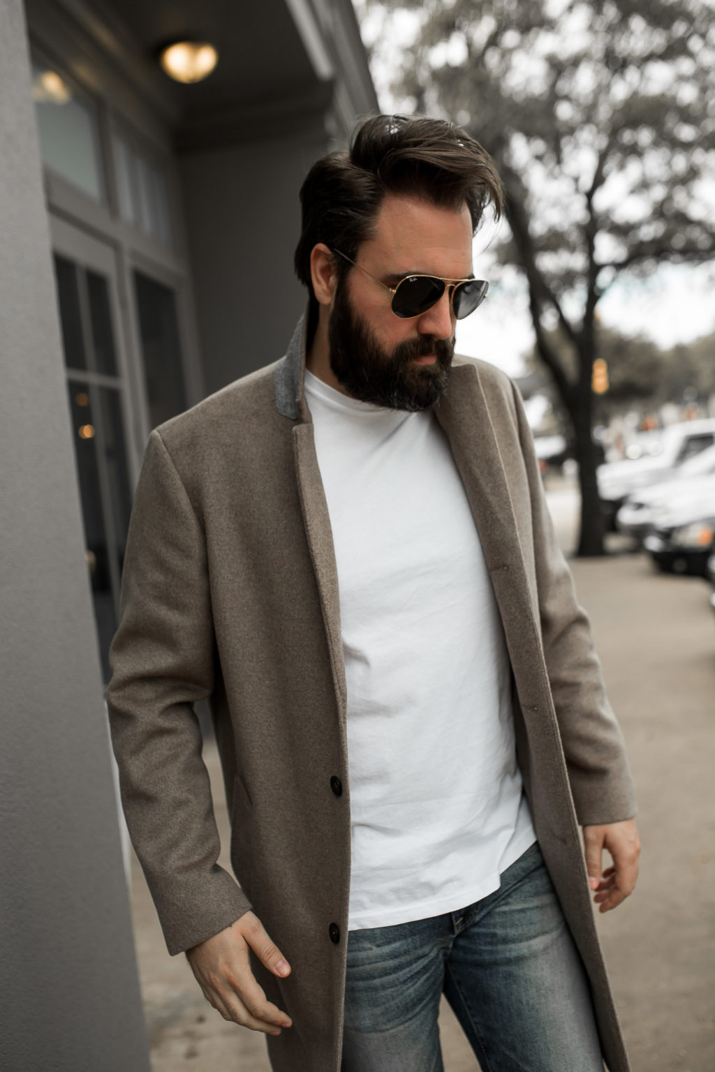 classic aviators and coat