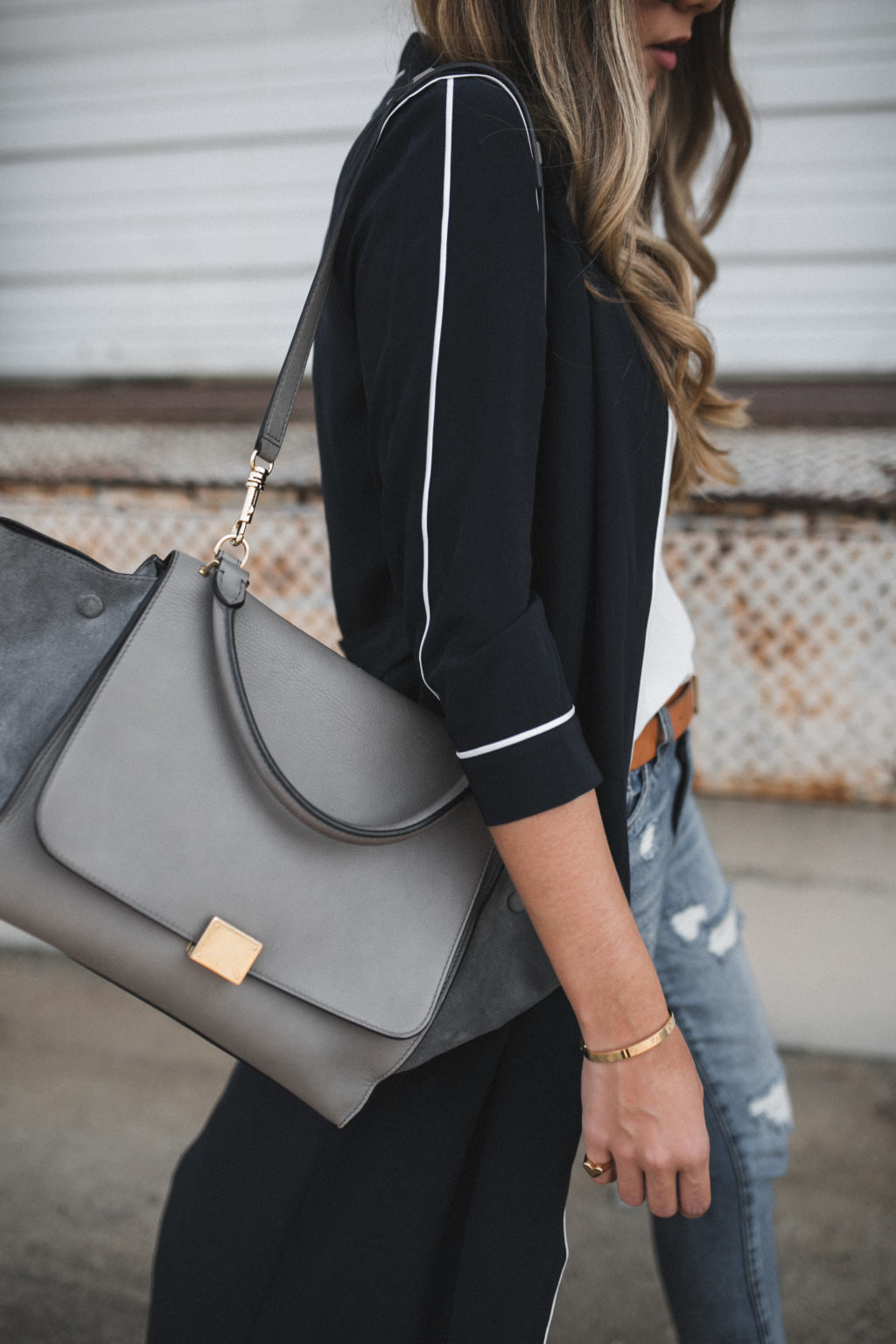 shirtdress and Celine bag