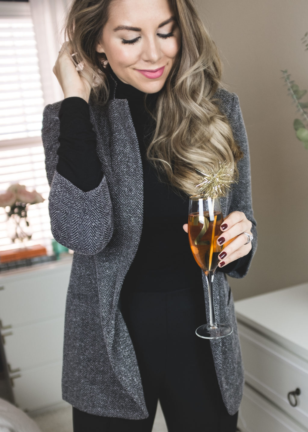 dress up a blazer for a holiday party