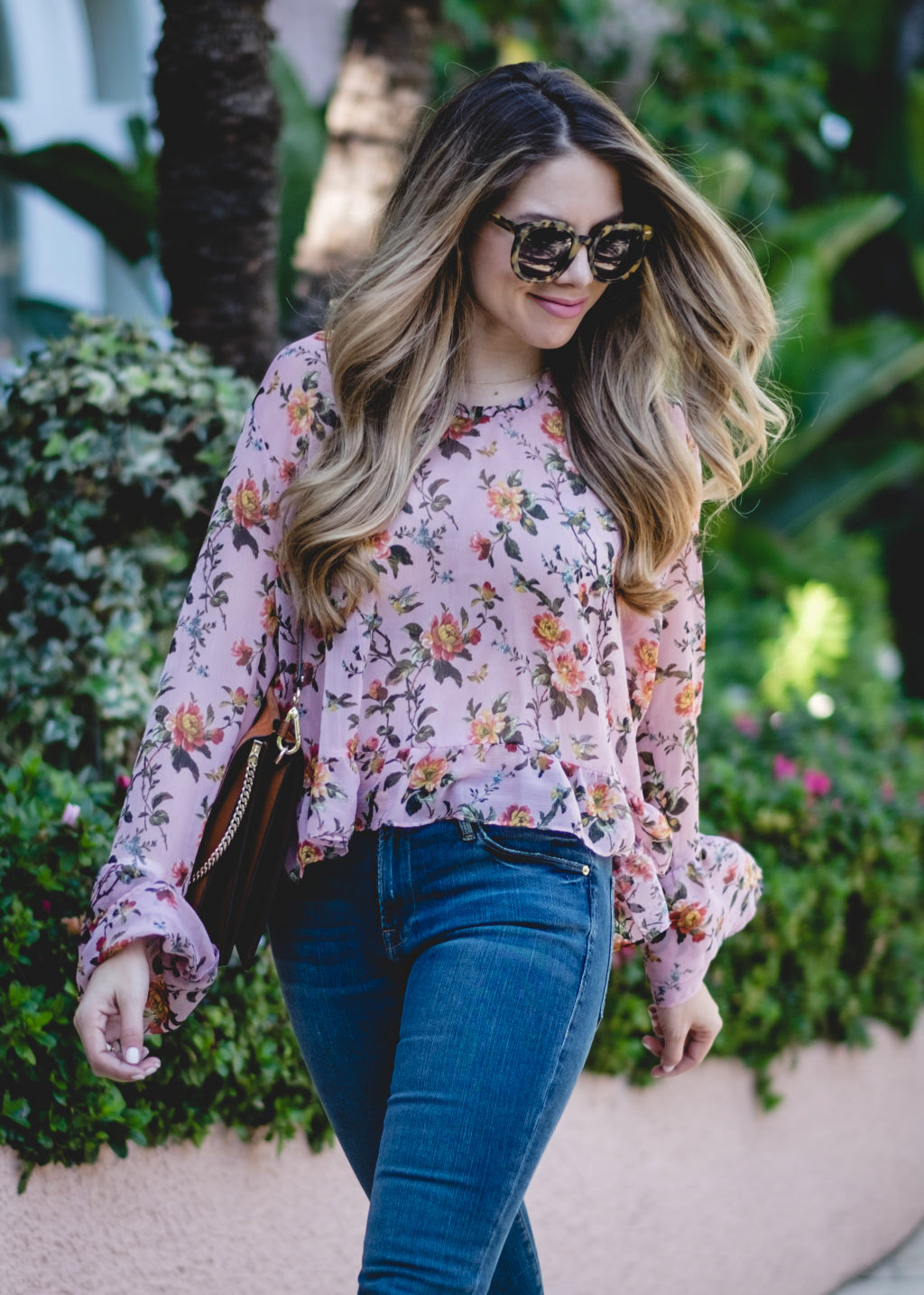 Floral blouse outfit sale