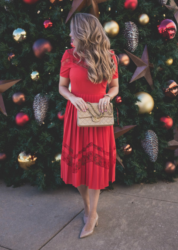 red holiday dress