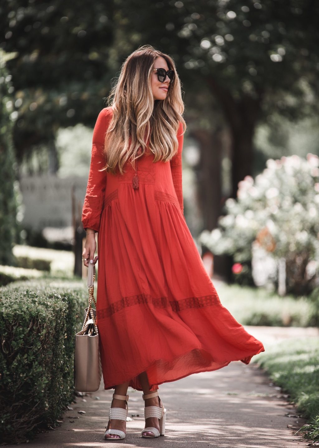 Red Summer Dress with Heels