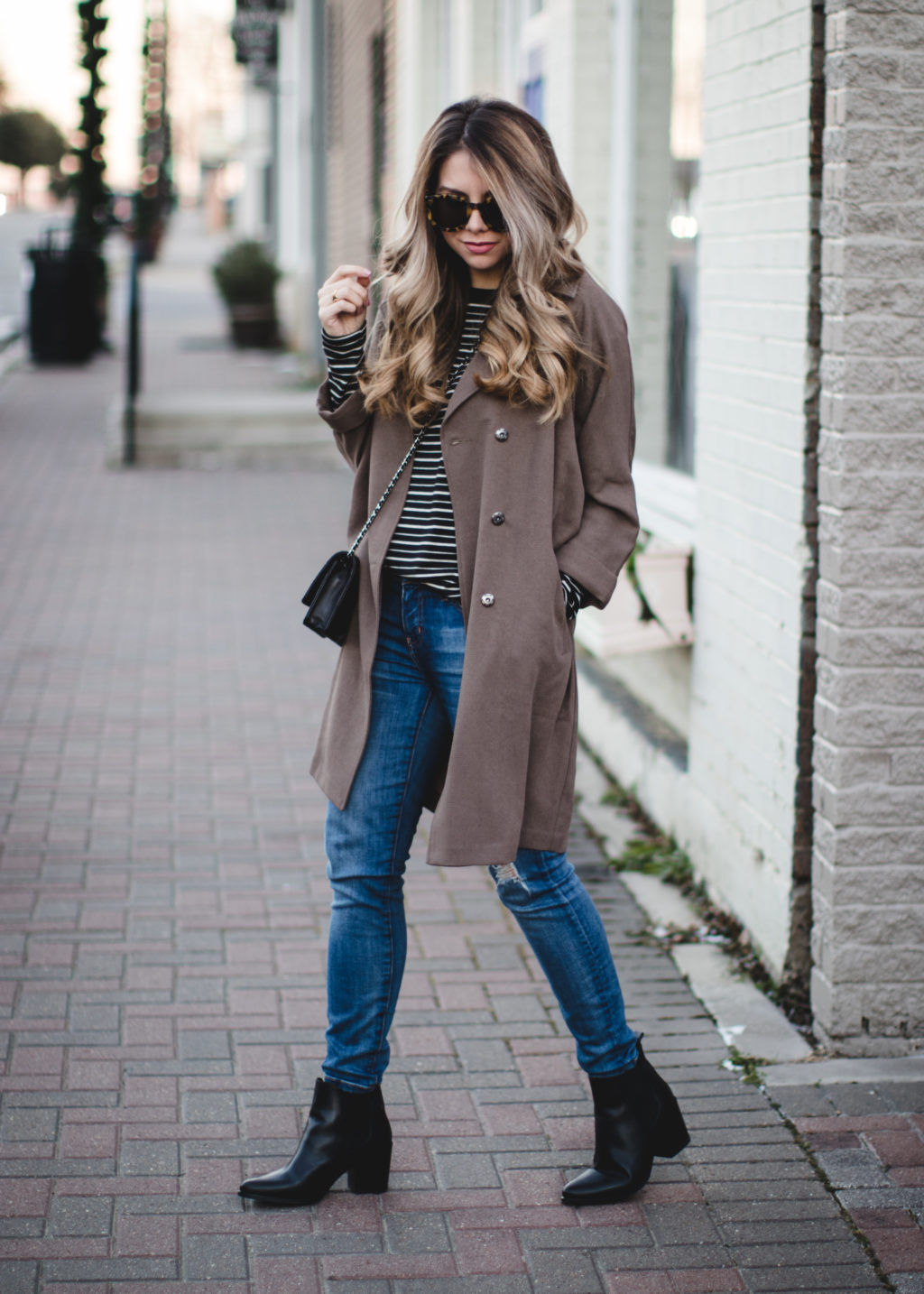 green jacket with jeans 