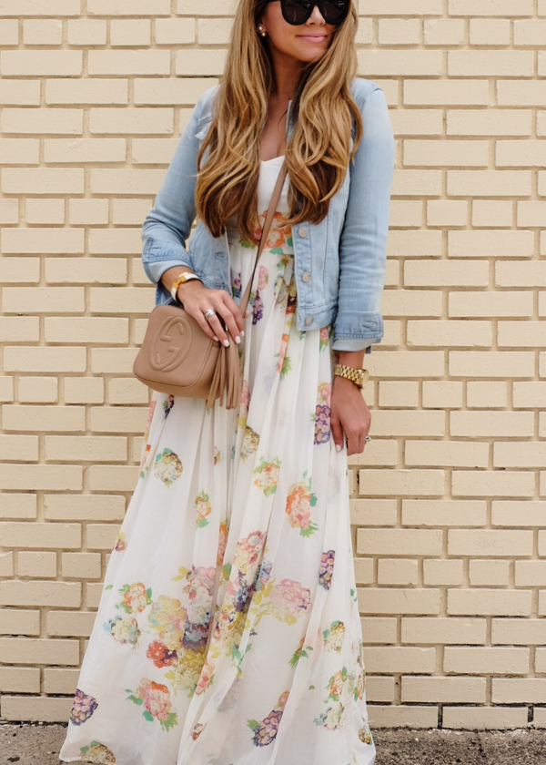 Floral Maxi Dress and Denim Jacket ...