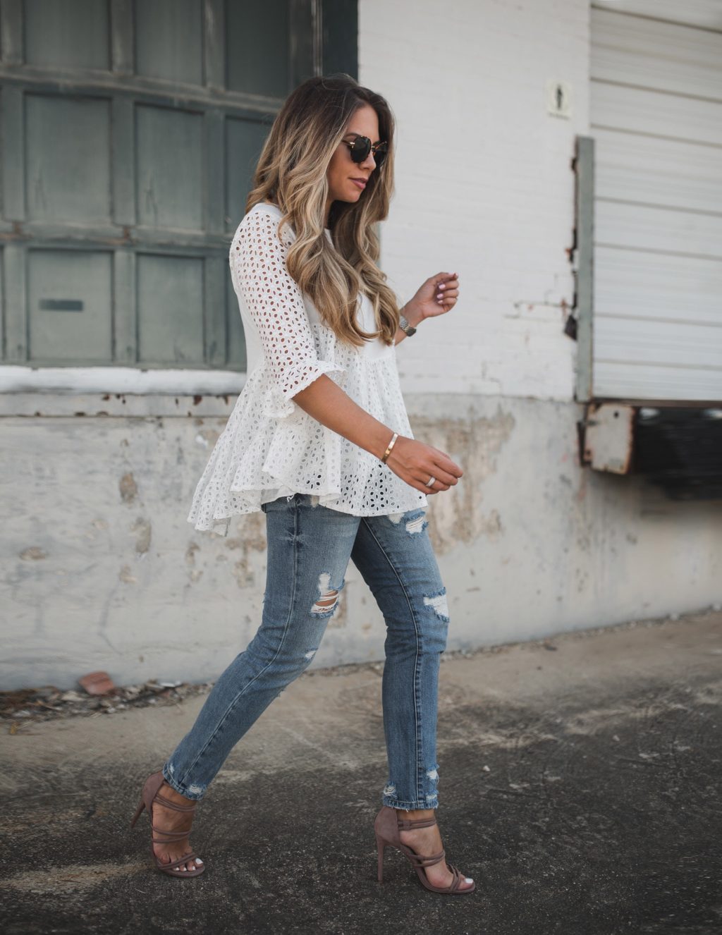 What to pair with an eyelet blouse
