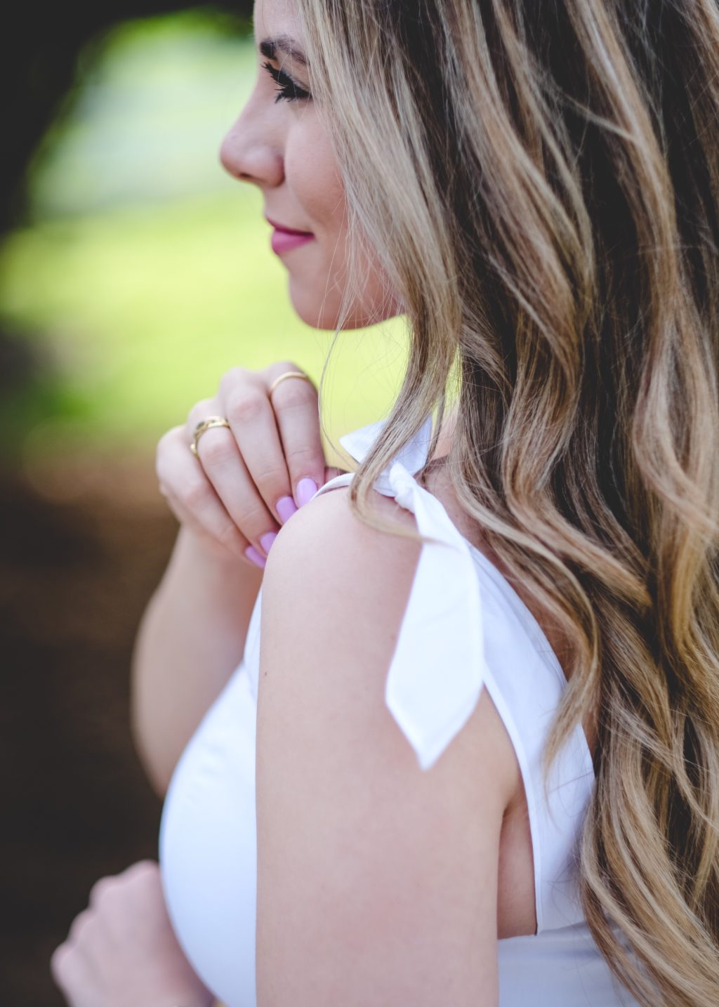 Tie Sleeve White Dress 