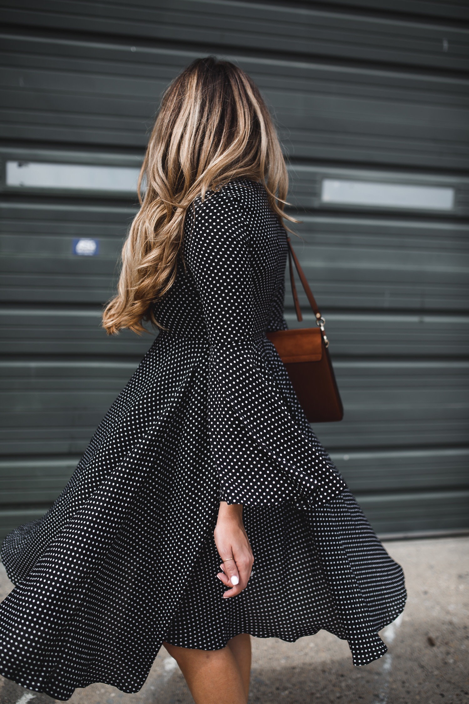 Bell Sleeve Polka Dot Dress 