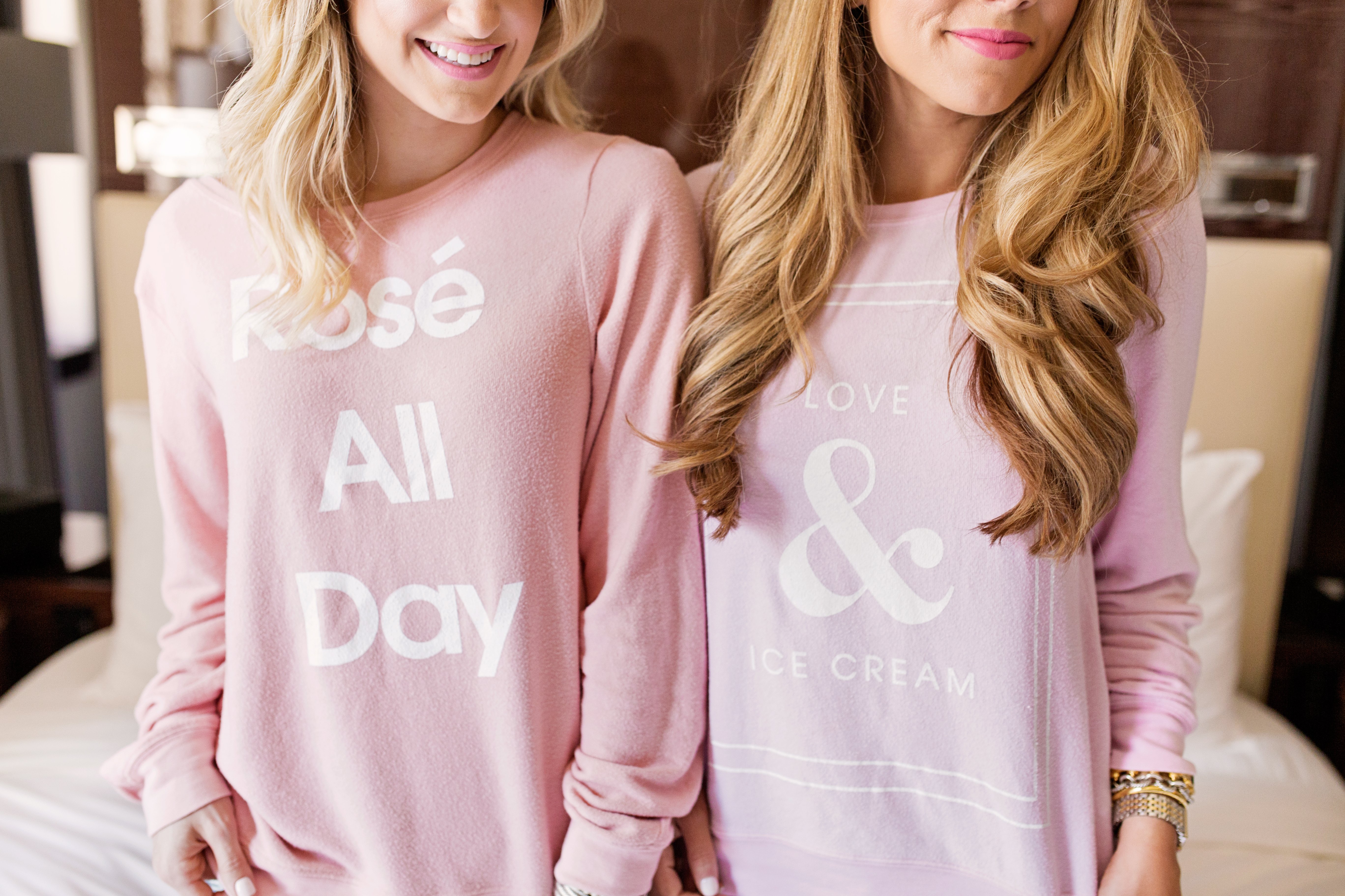 Ashley Robertson in pink Wildfox Sweatshirt