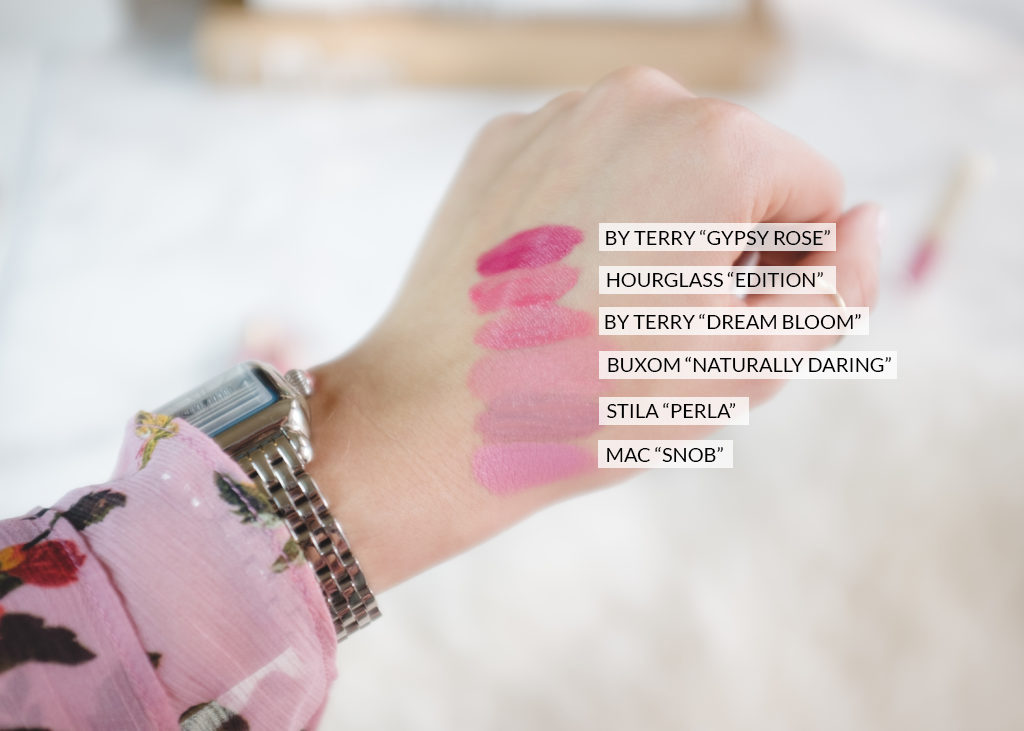 PINK LIPSTICK SWATCHES