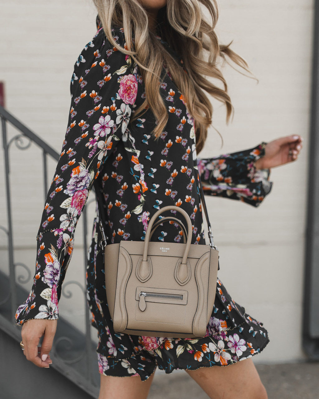 Ruffle green floral dress