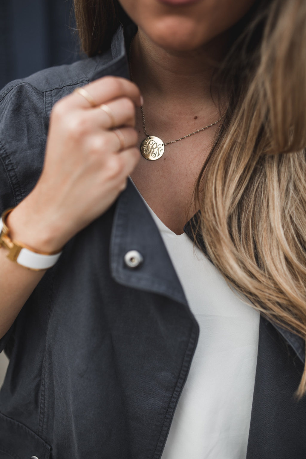 monogram disc necklace