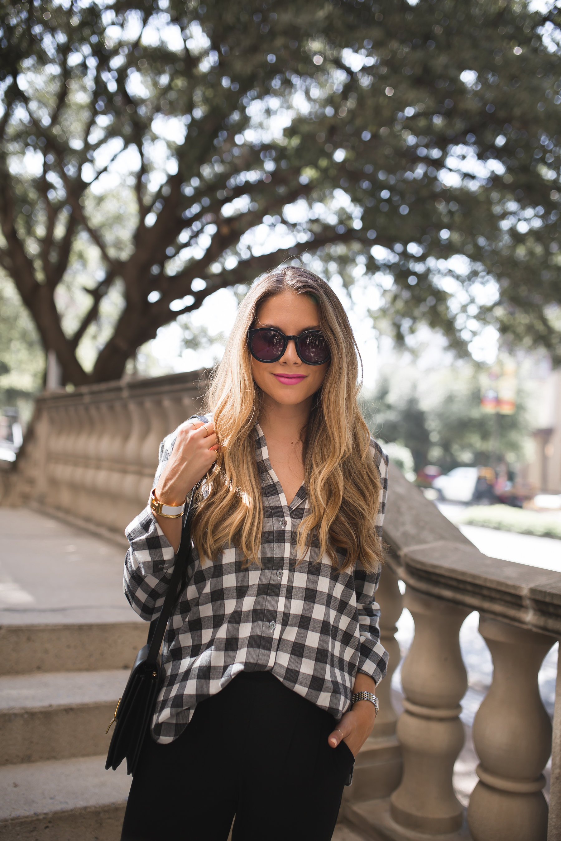 Ashley Robertson in Plaid Outfit 