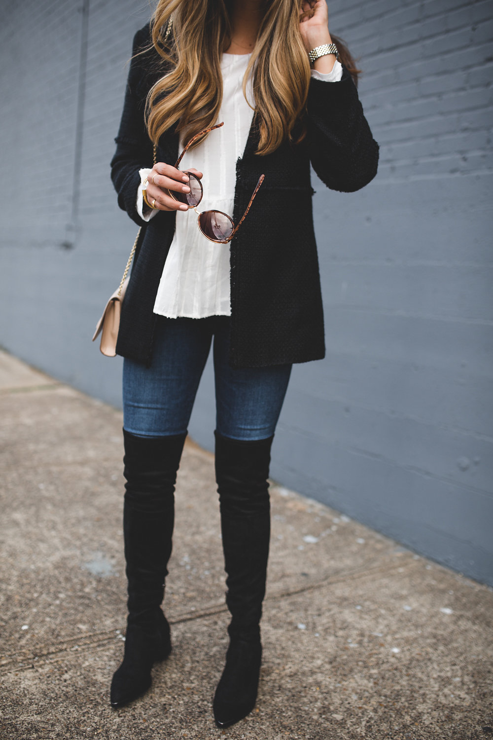 over the knee suede boots 