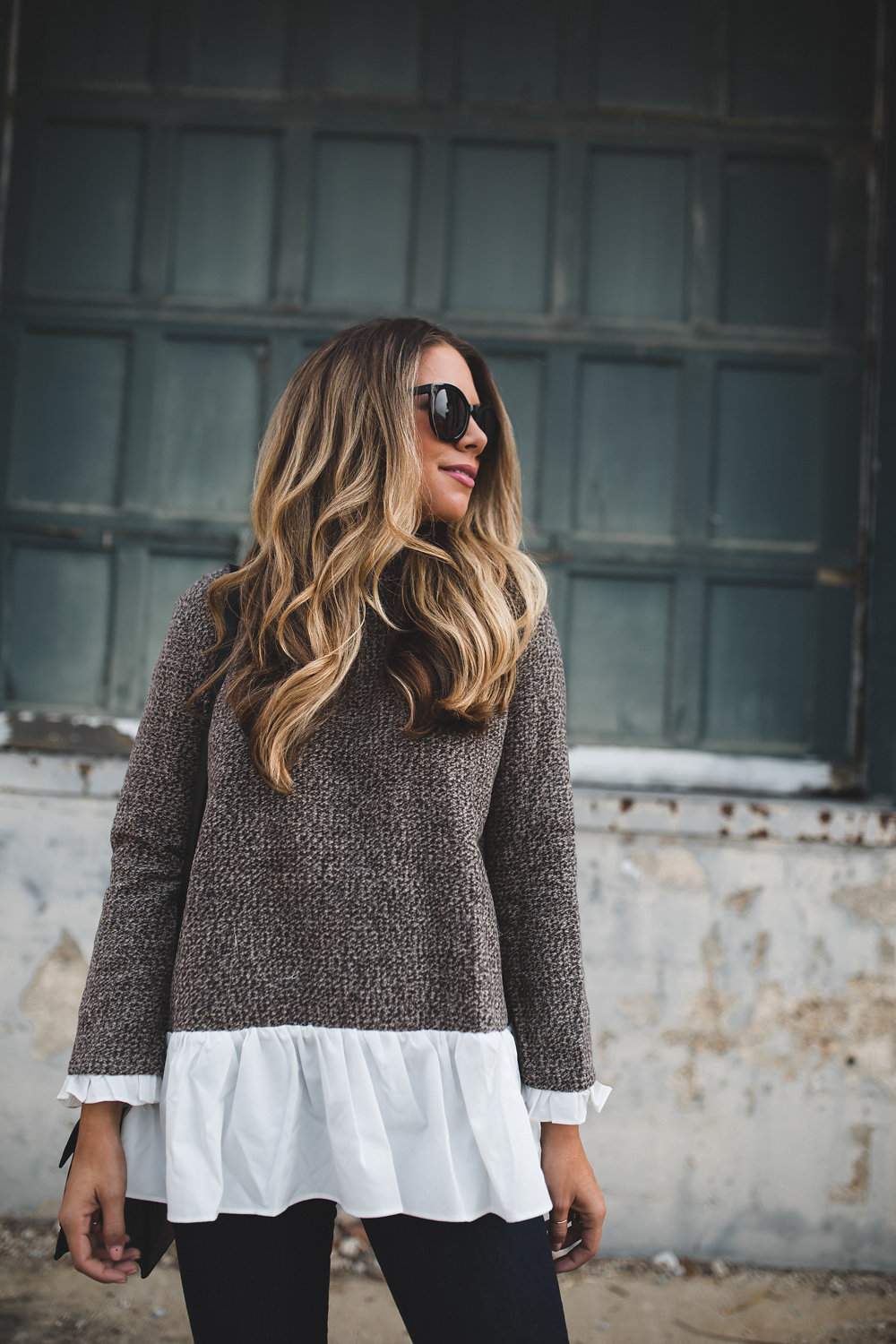 Pleated Hemline on Sweater 