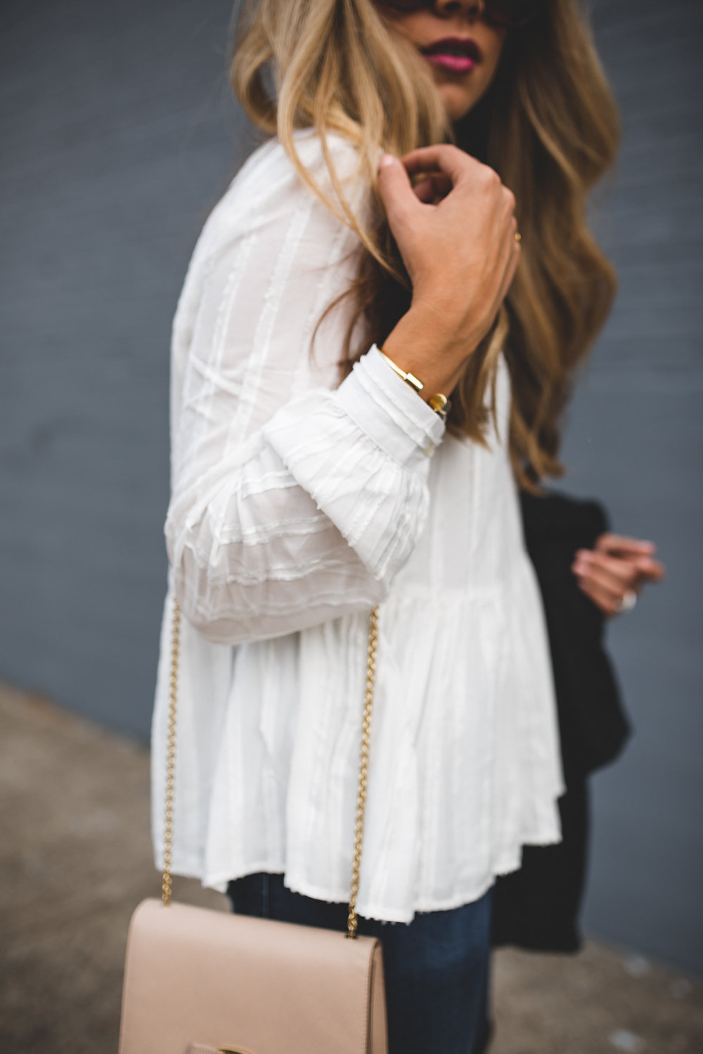 white peplum blouse 