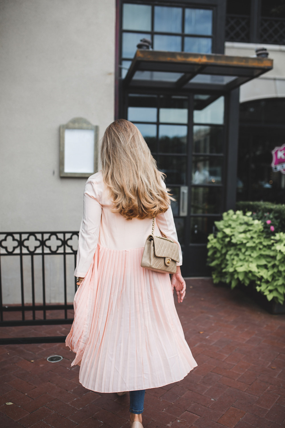 pleated dusted coat