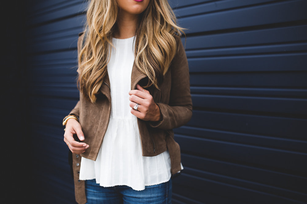 suede jacket outfit 