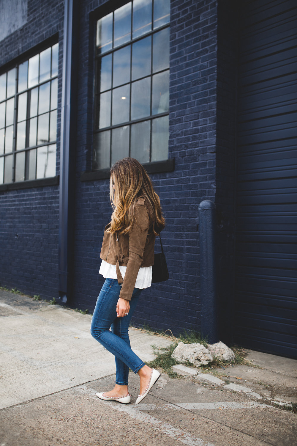 Suede Moto Jacket Outfit