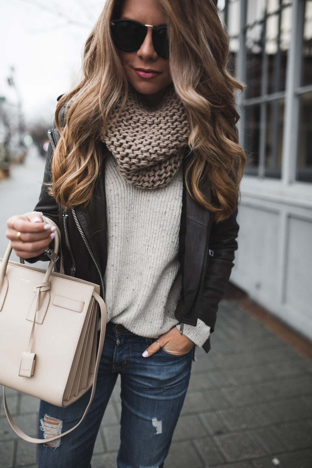 Chunky Scarf with Jacket 