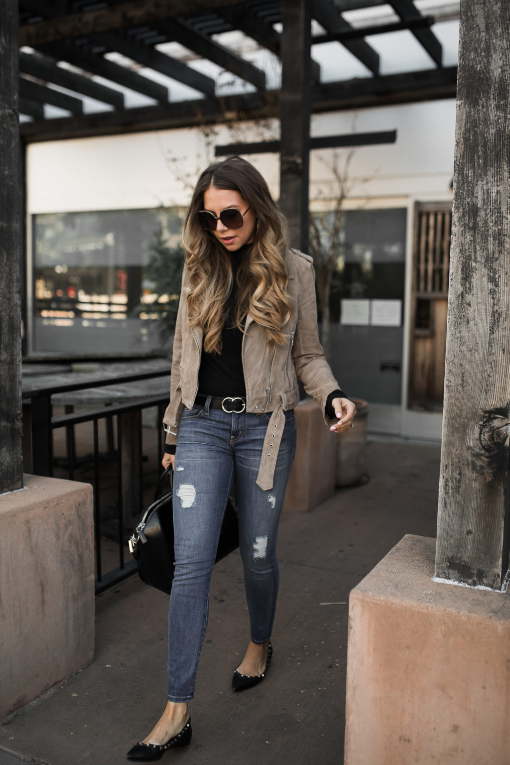 How I wore my suede moto jacket