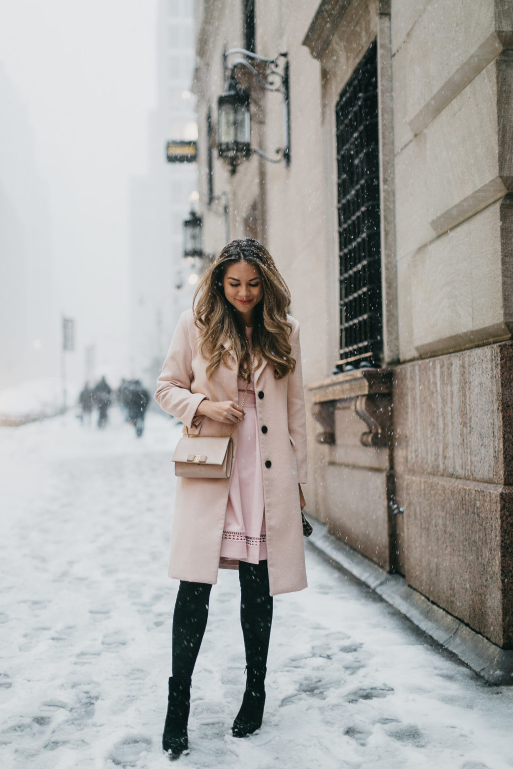 Pink Dress and Coat Outfit 