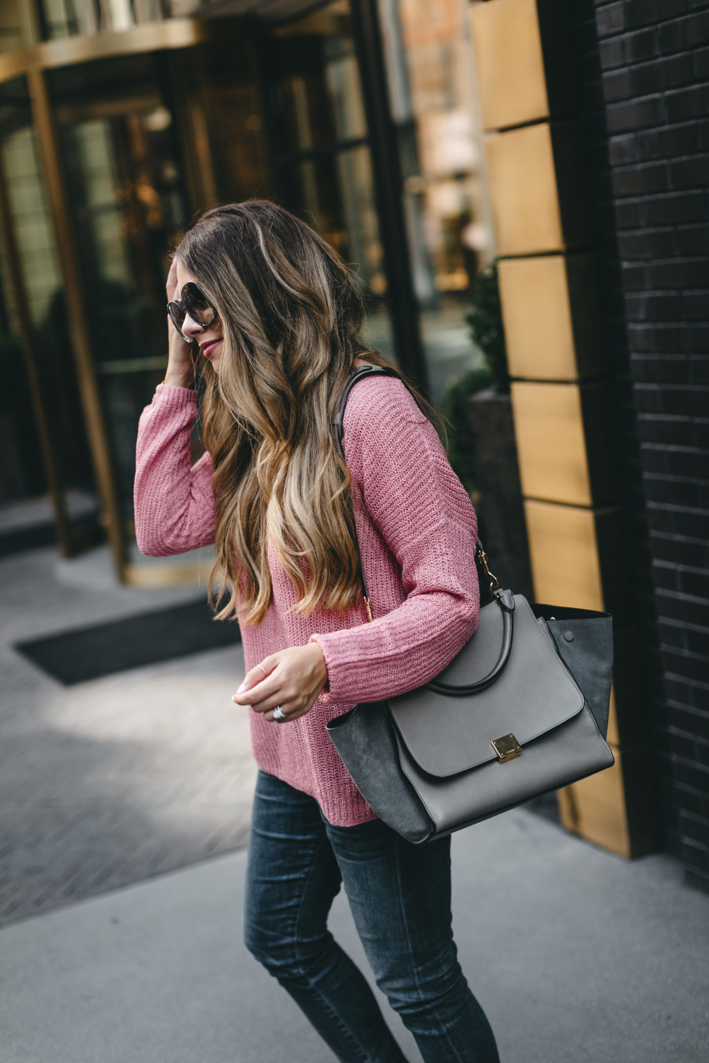 lightweight pink sweater