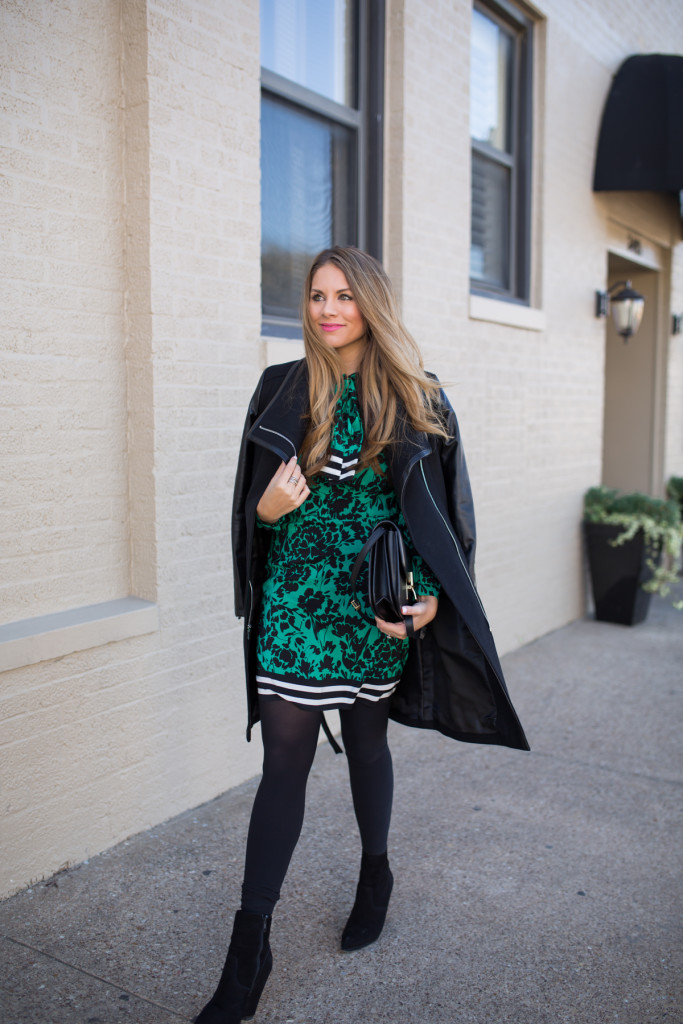 Green dress and black tights hotsell