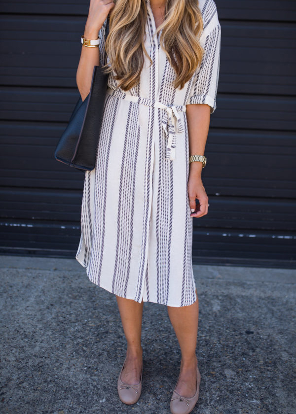 striped midi dress