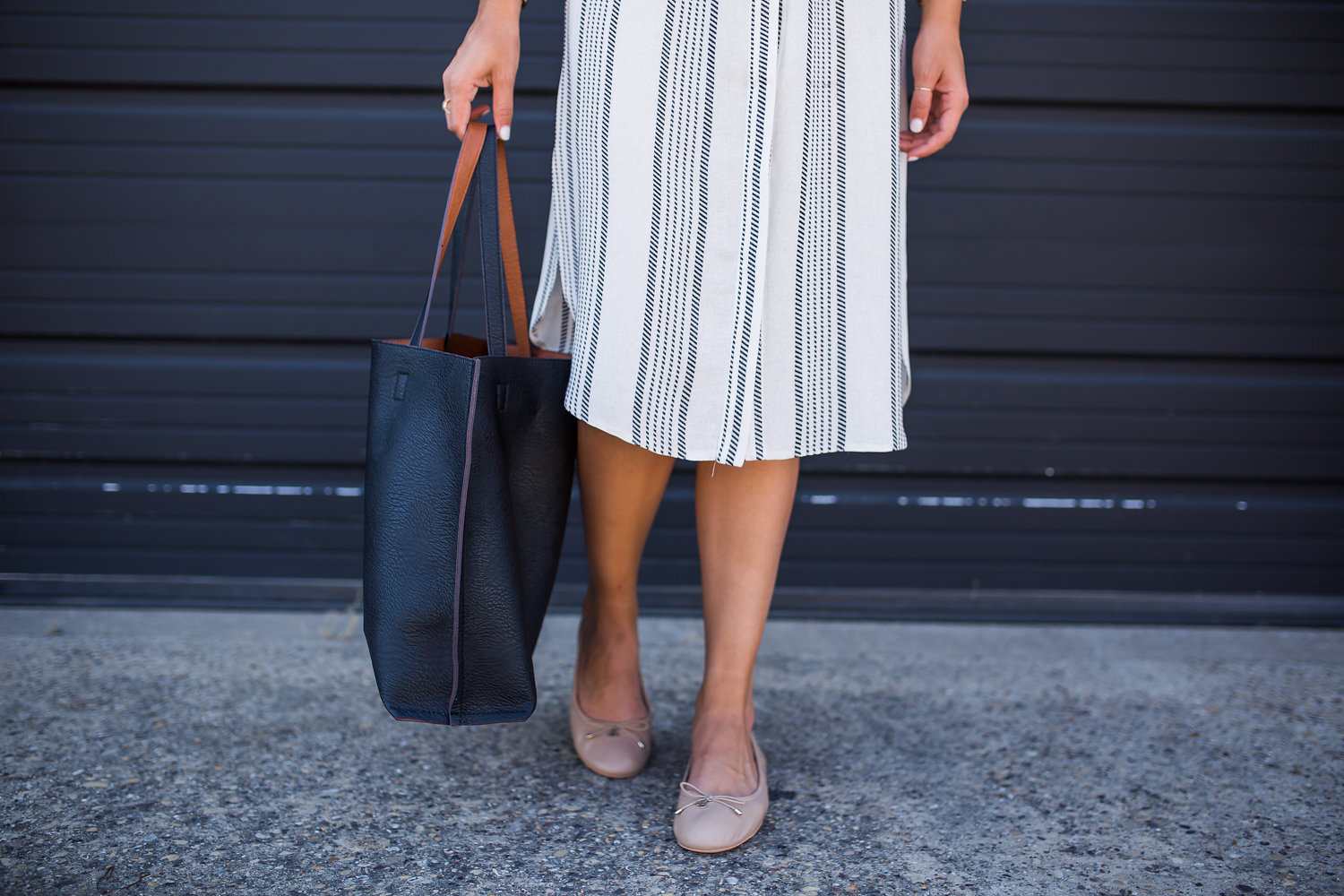 Faux Leather Work Tote 