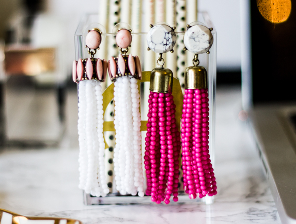 beaded tassel earrings