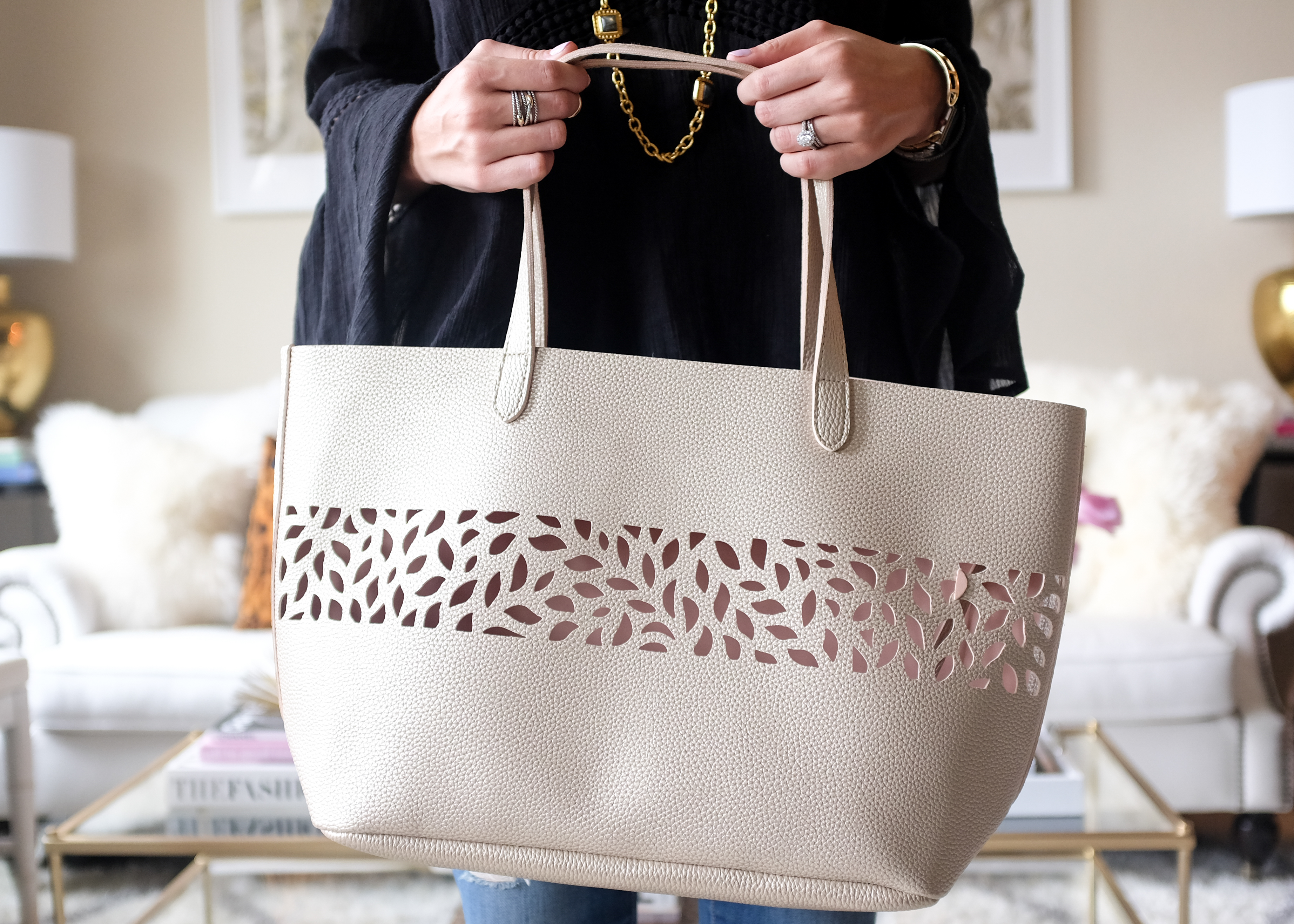 Faux Leather Tote Bag 