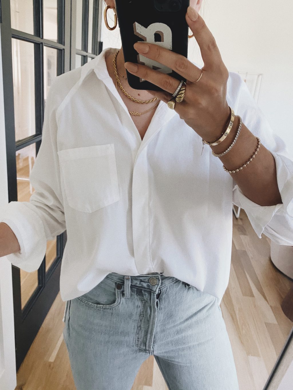 A Classic White Button Down Top for Spring on Life with Emily