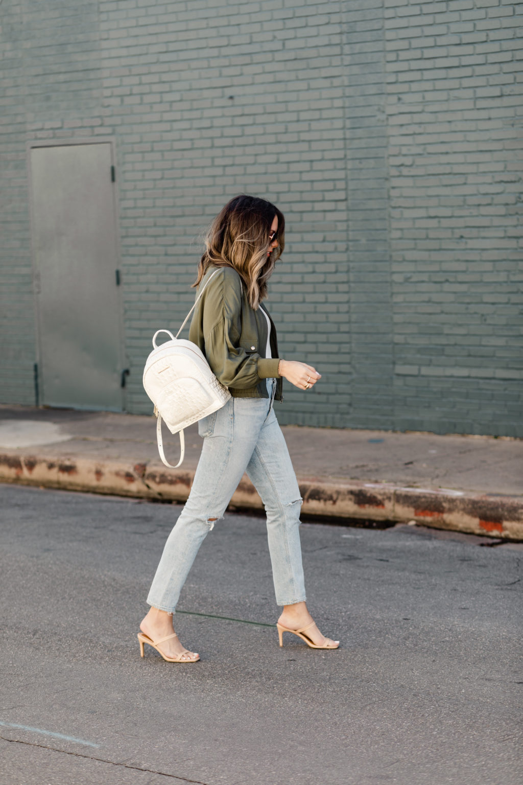 green jacket street style