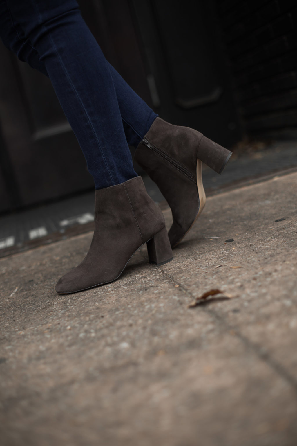 suede boots and denim