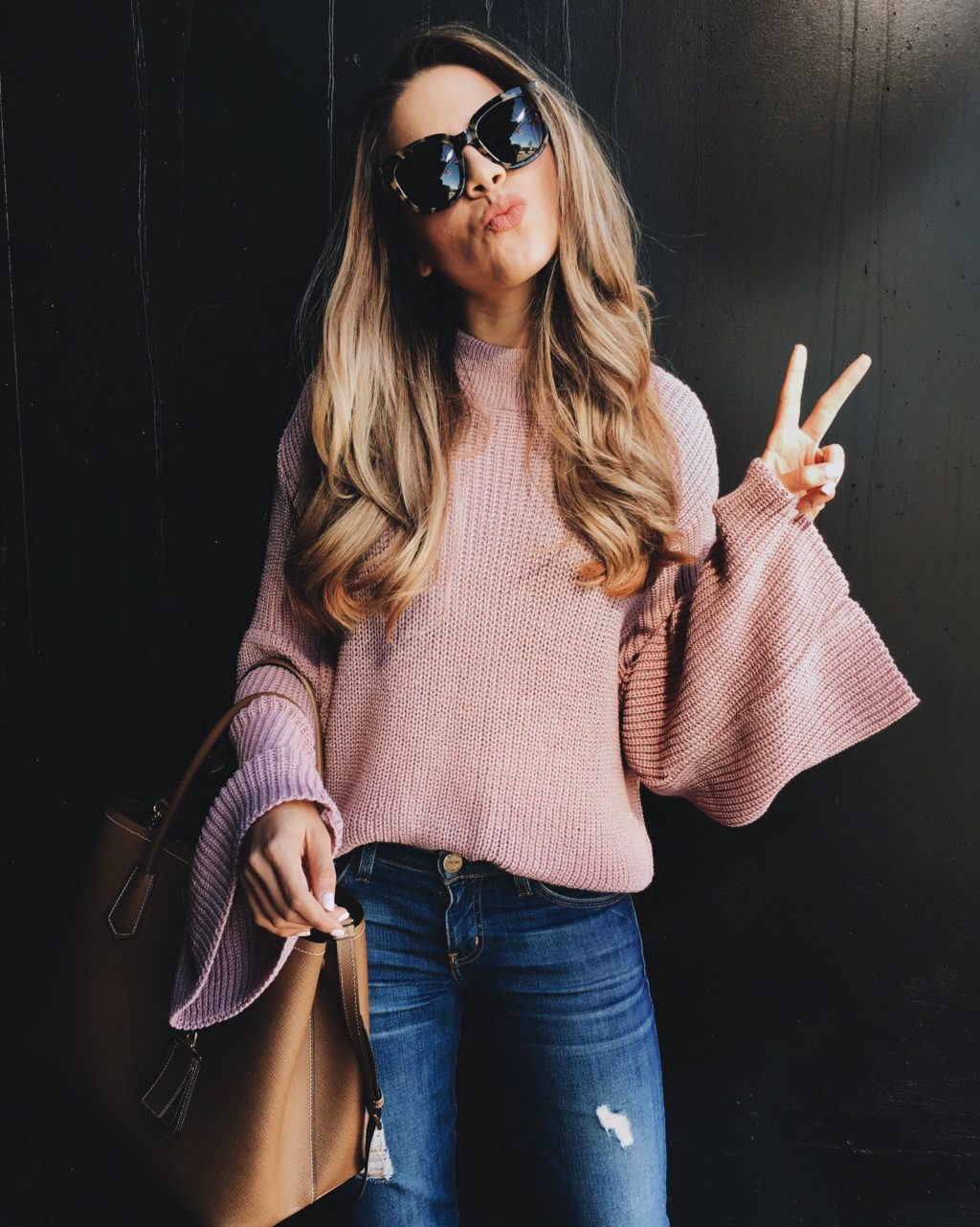 Pink Bell Sleeve Top