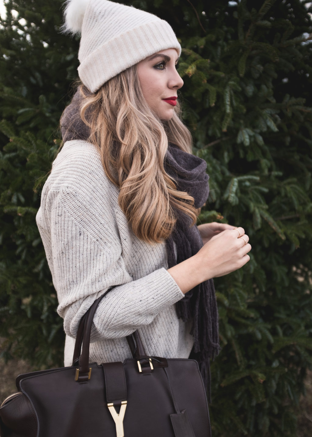 winter outfit with hat