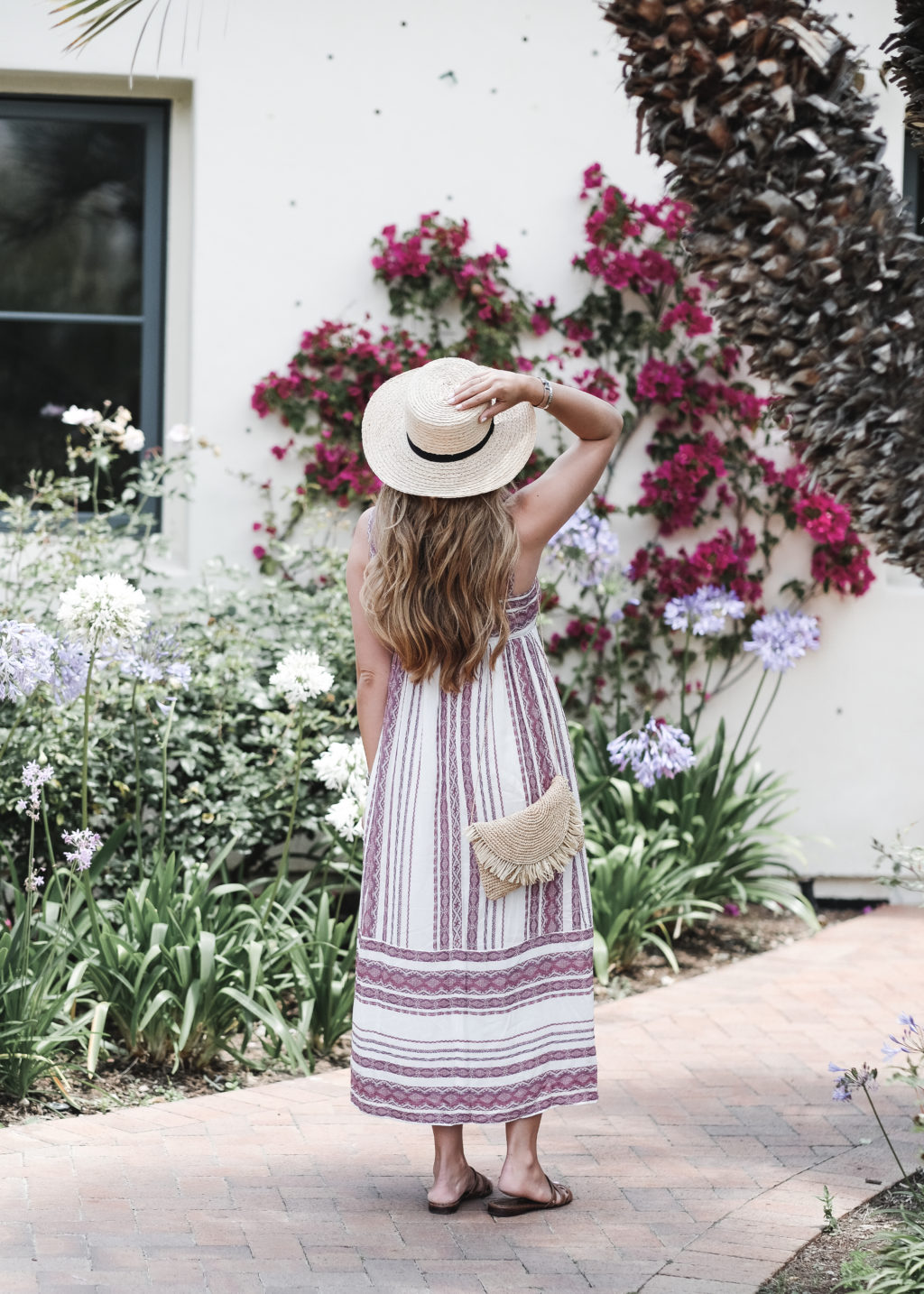 Summer Essentials: A Striped Midi Dress + Straw Hat