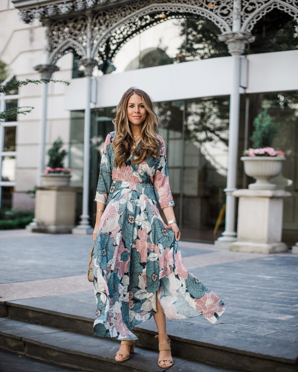 Wearing White To A Wedding After Market Floral Chiffon Maxi Dress