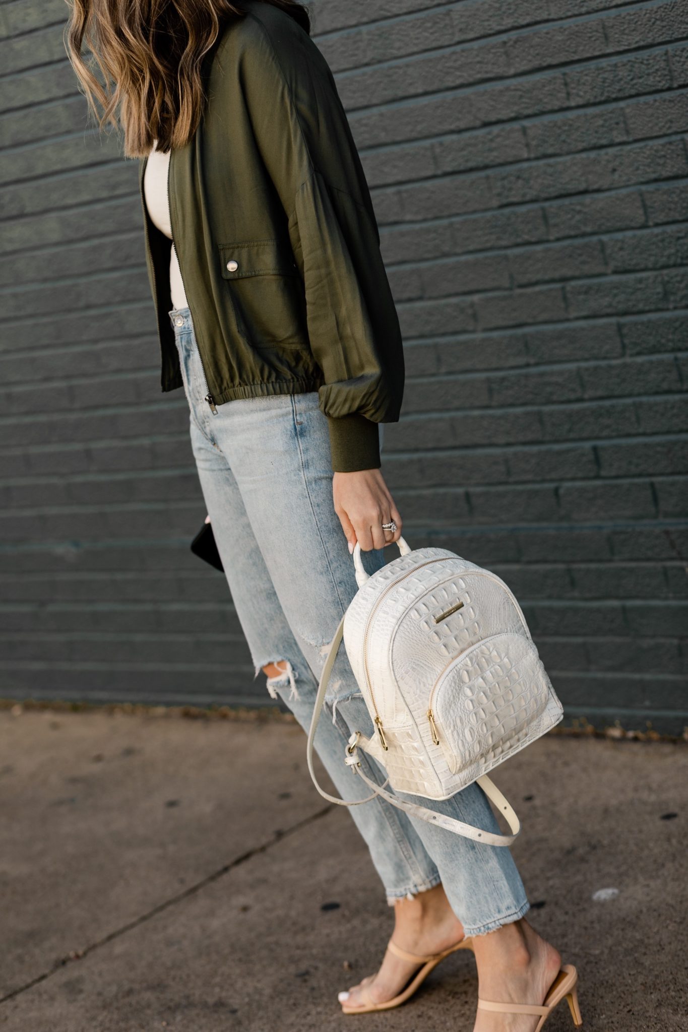 How I Style My Green Bomber Jacket The Teacher Diva a Dallas Fashion