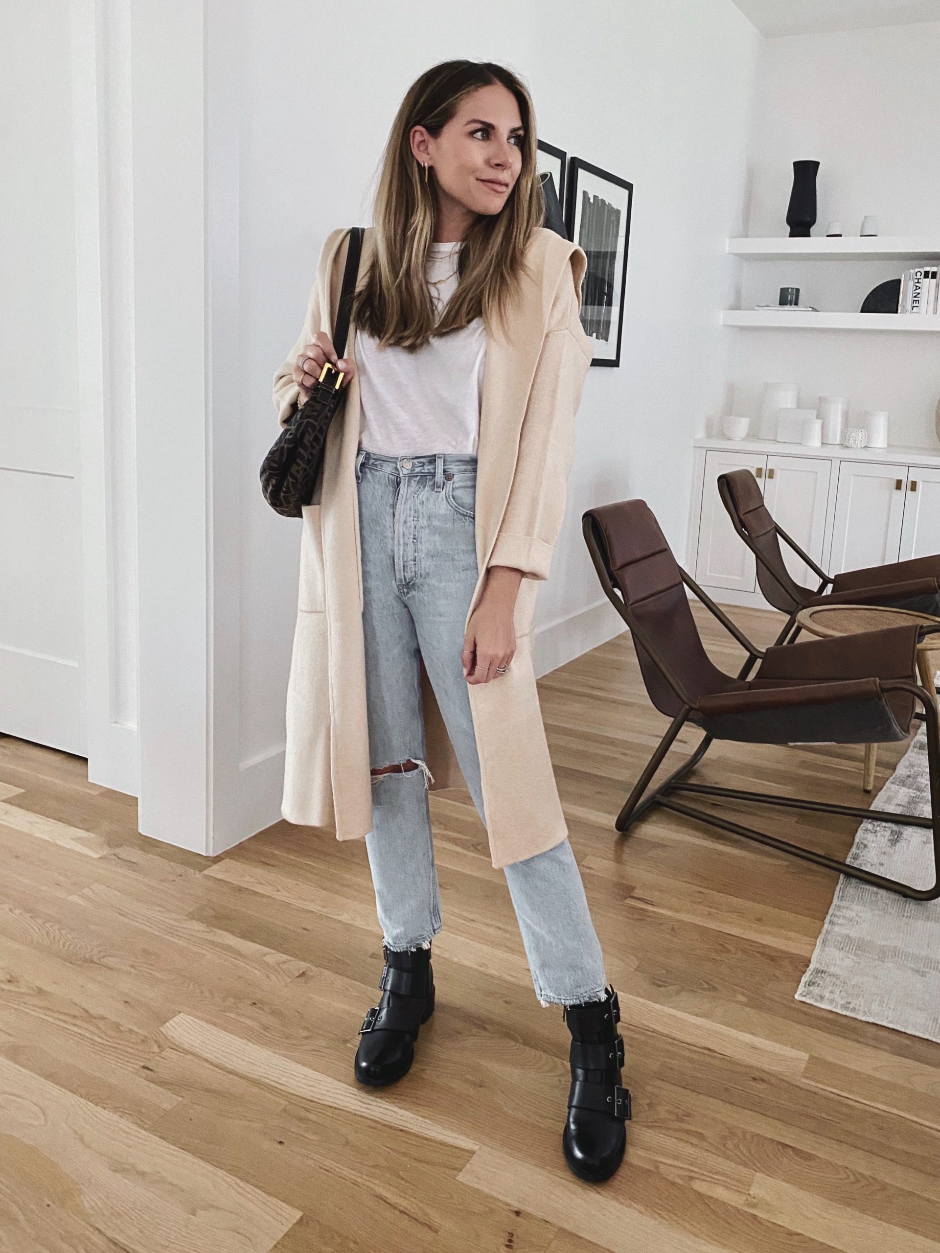 sweater dress with combat boots