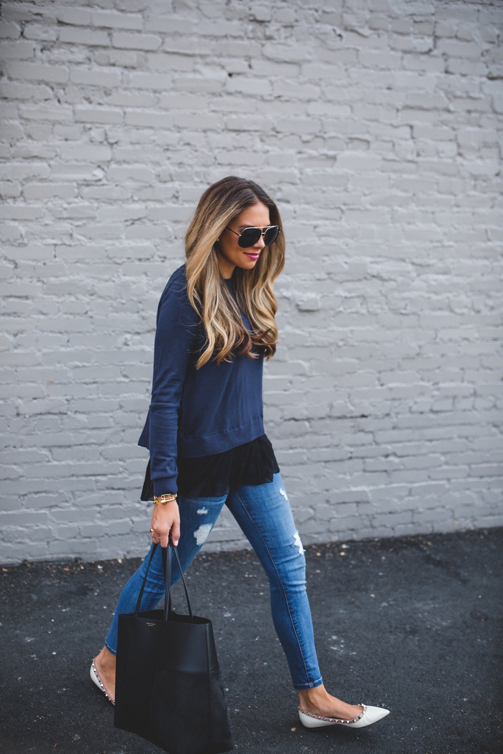 Pleated Hemline Sweater 