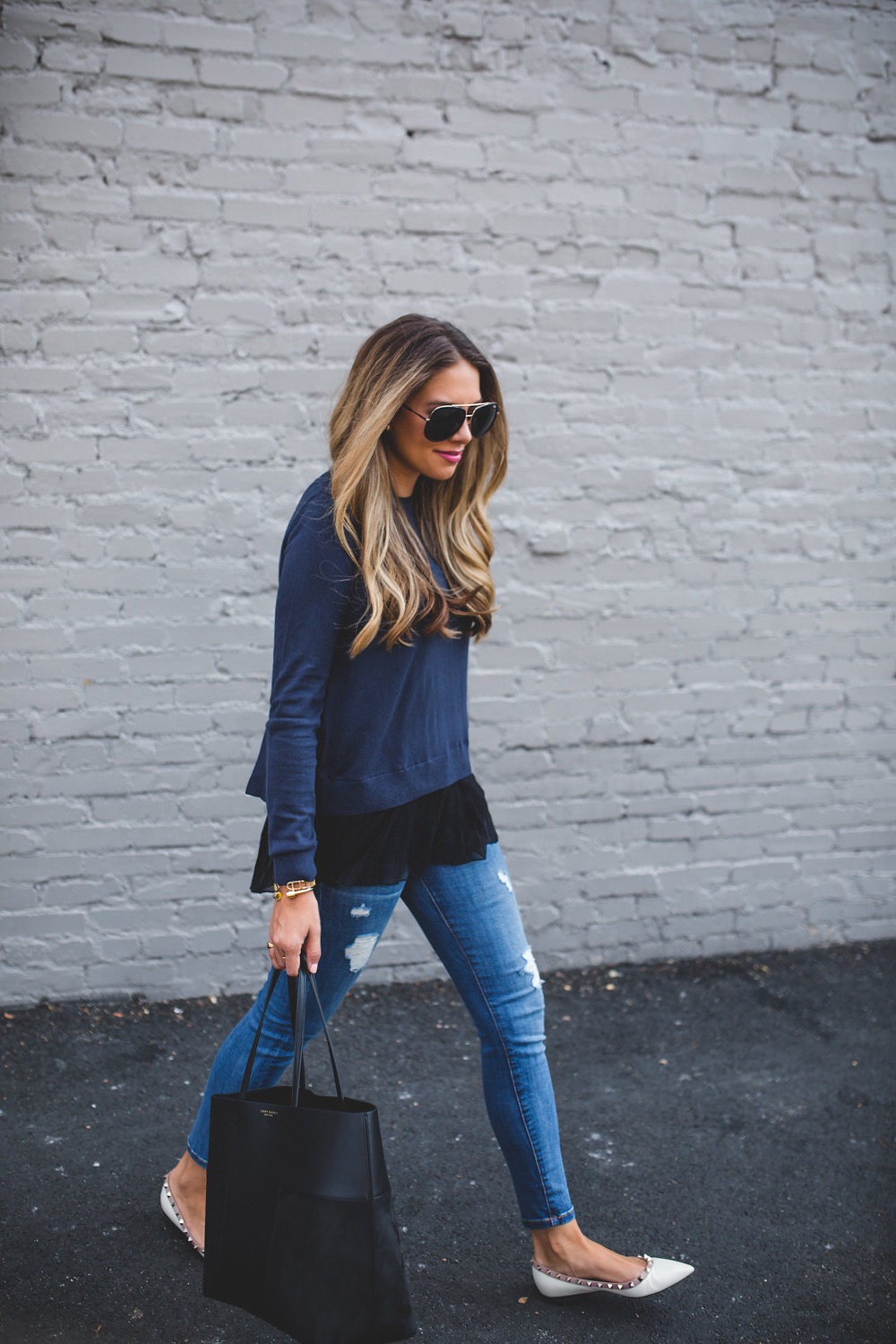 Pleated Hemline Sweater 