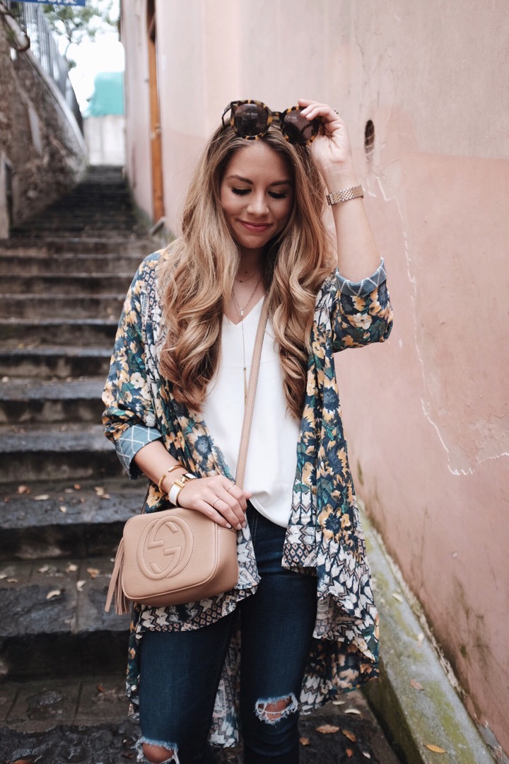 Floral Kimono Outfit 