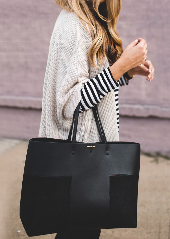 tory burch black tote