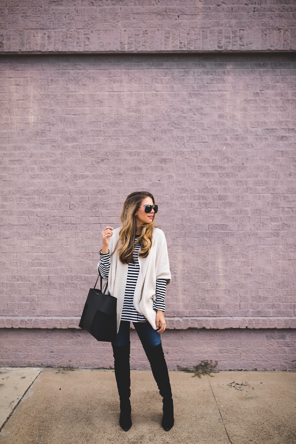 black over the knee boots outfit 